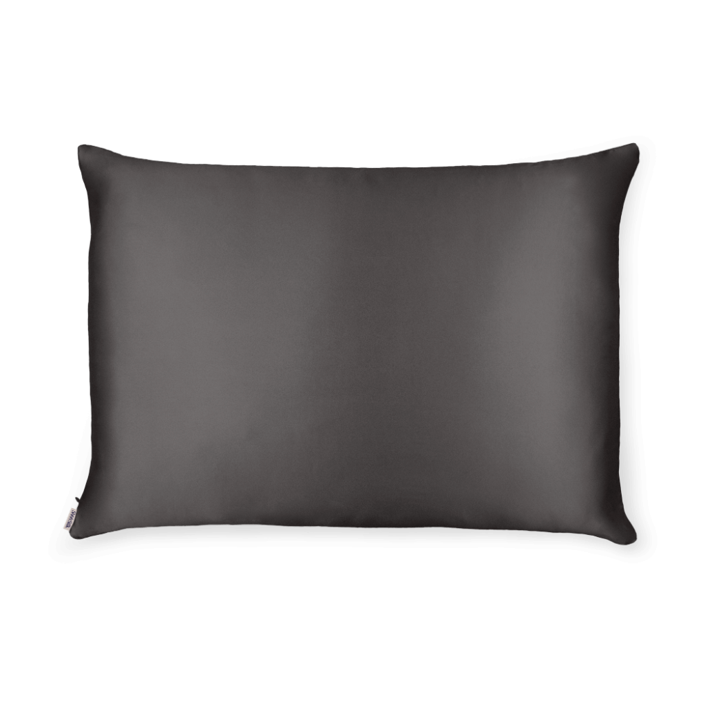 Charcoal Silk Pillowcase  - Queen Size - Zippered