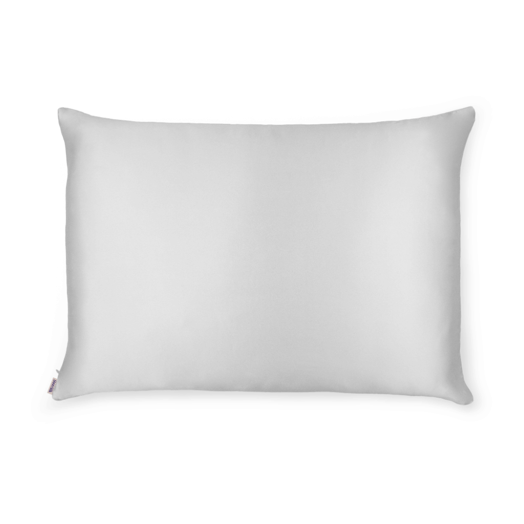 2 Gray Silk Pillowcases - Queen Size - Zippered